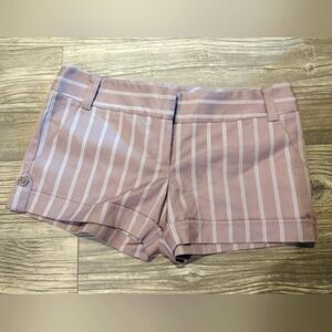 Vintage Charlotte Russe Brown Pin Striped Shorts with Button Detail, Size 5.
